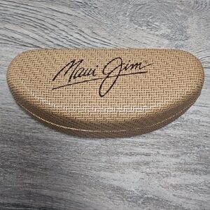 Maui Jim Glasses Case Sunglasses Clam Shell Hard Case - Basketweave Tan Design